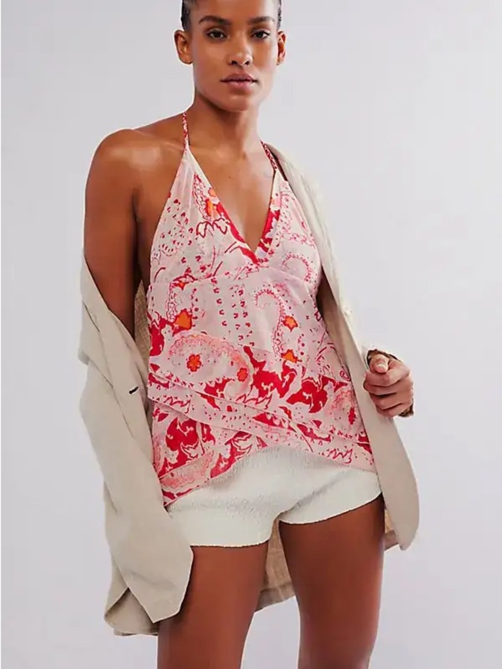Free People Sandra’s Rose Halter Top